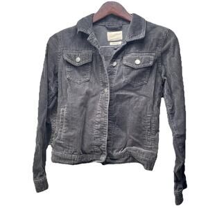 Womens Universal Thread Black Corduroy Trucker Freeborn Jacket Grunge XSmall